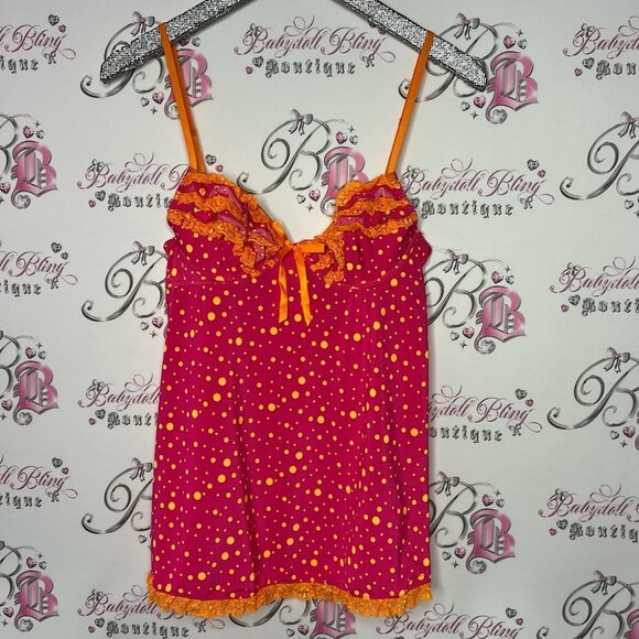 Victoria's Secret Other - Victoria secret babydoll sexy little things 2000s vintage pink orange polkadot